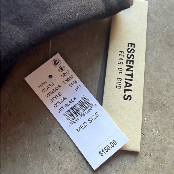 Fear of God Essentials Jet Black Hoodie - Picture 3 of 3